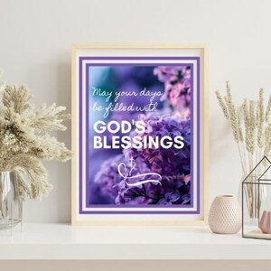 Möge deine Tage mit Gottes Segen gefüllt sein, digitaler Download, druckbare JPG und PNG