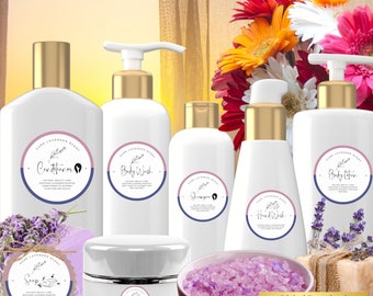 Bundle - Pure Lavender Scent  Digital Printable Labels for Lotion, Hand Wash, Hair Conditioner, Shampoo, Facial & Body Soap