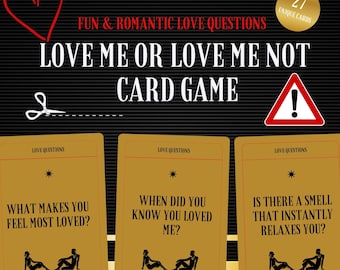 Love Me Or Love Me Not Digital Download, Printable Fun And Romantic Love Questions Card Game for Valentines Day * PDF File Format