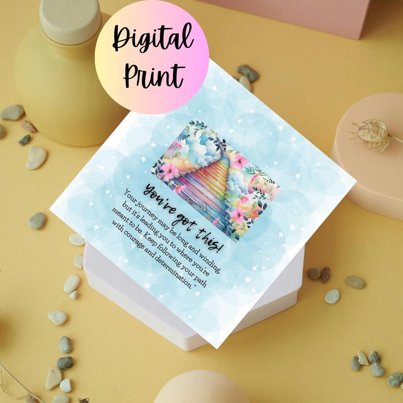10 Motivation Cute Digital Print Simple Flat Card Wishes 10 Unique ...