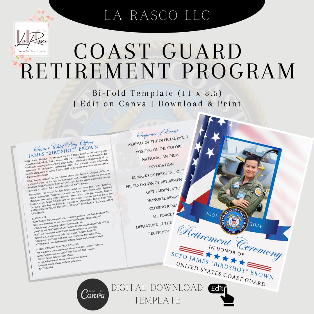 Coast Guard Retirement Program Template - Etsy