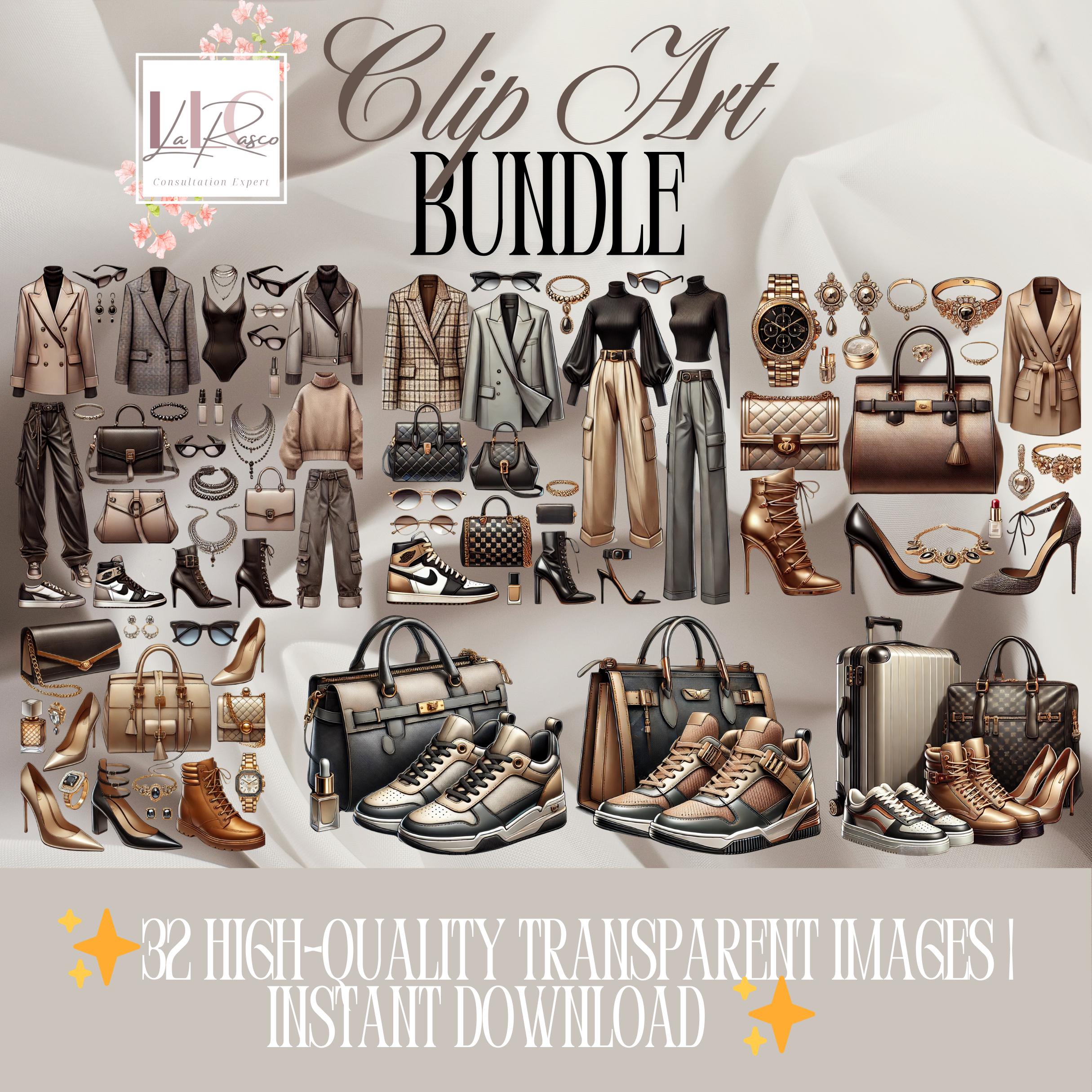 Fashion Clipart Bundle: 32 PNG Glam Design Images (digital Download) - Etsy