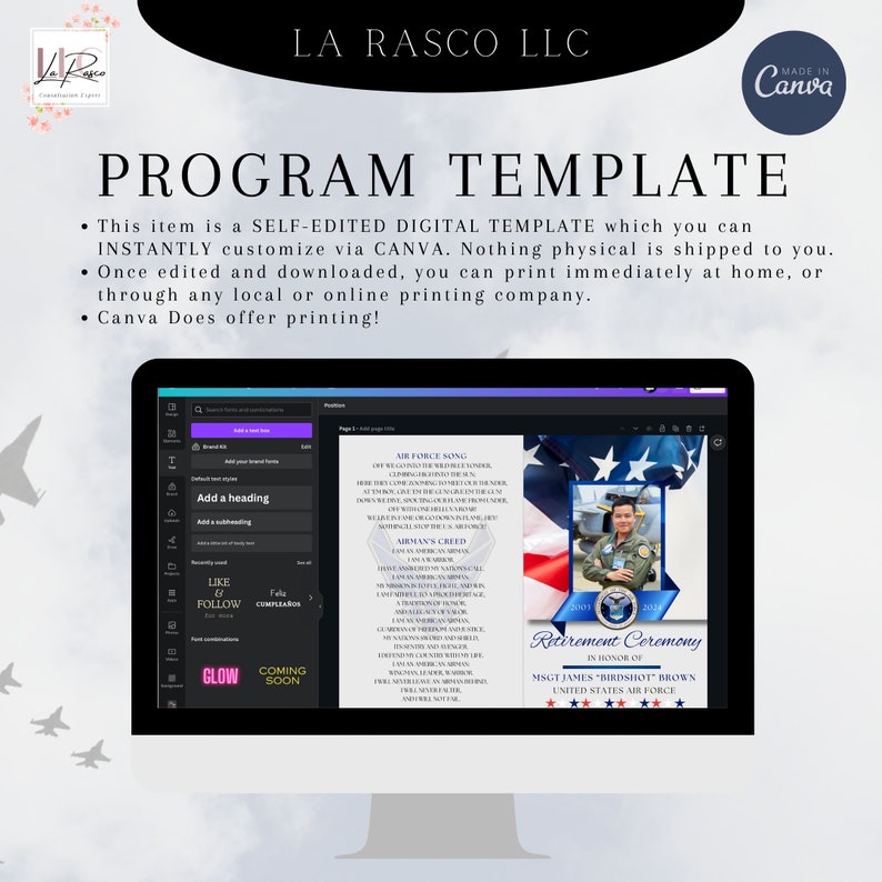 Enlisted Air Force Retirement Program Template - Etsy