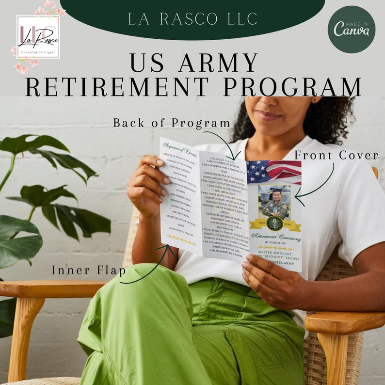 NEW!! Army Tri-fold Retirement Program Template - Etsy