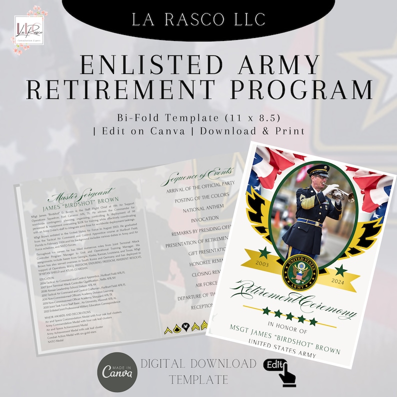 Enlisted Army Retirement Program Template - Etsy
