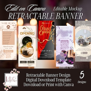 Relaxing Design Retractable Banner Template | Spa Design | 5 Designs