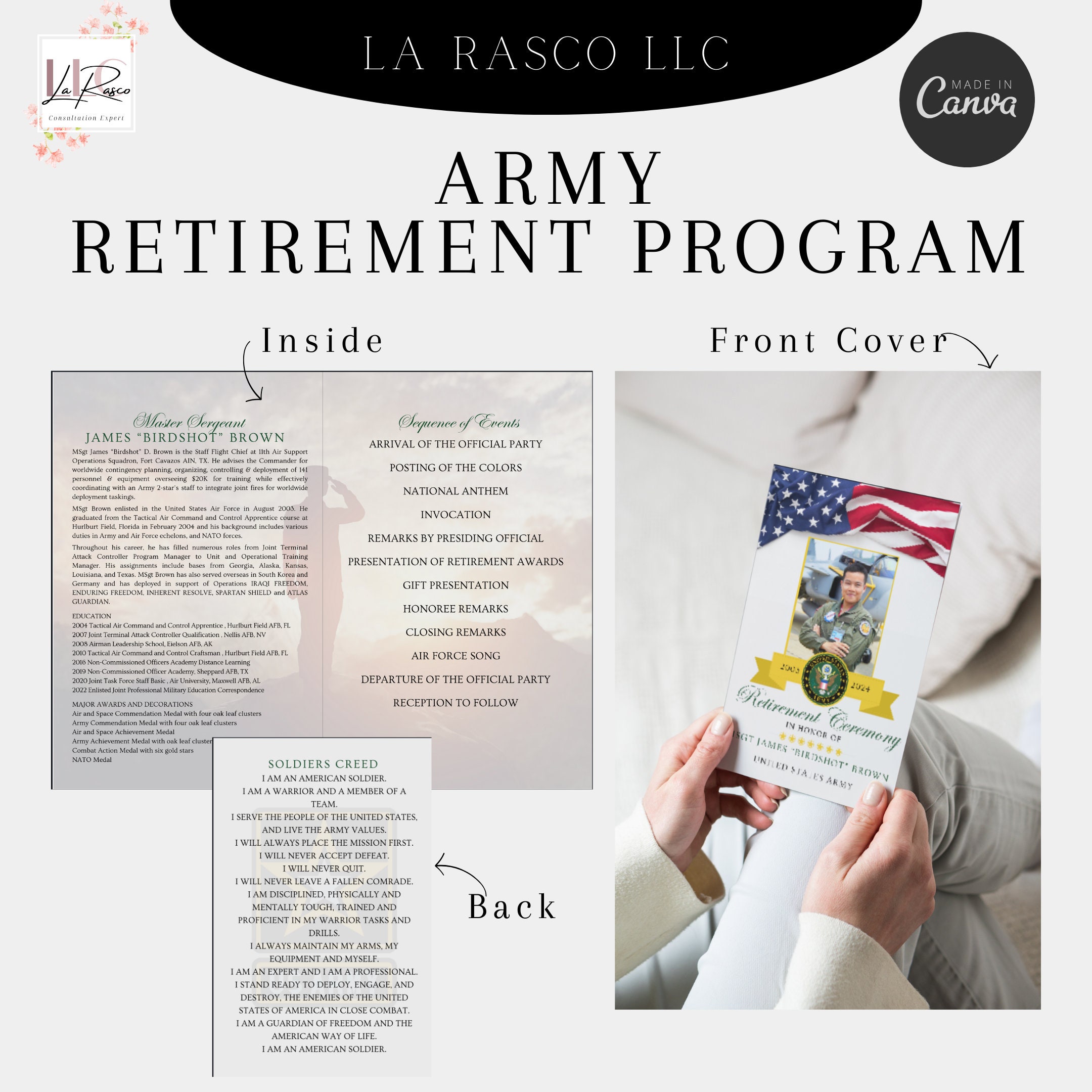 Army Retirement Program Template - Etsy