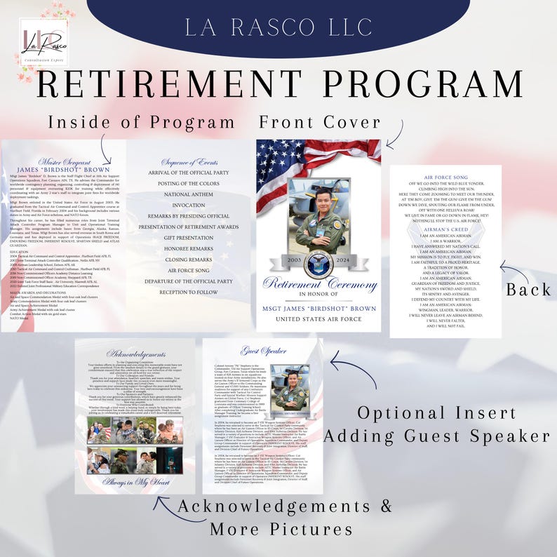 Air Force Retirement Program With Insert - Etsy
