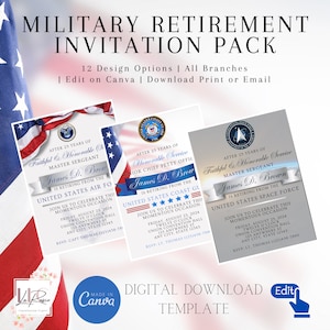 Paquete de invitación de jubilación militar