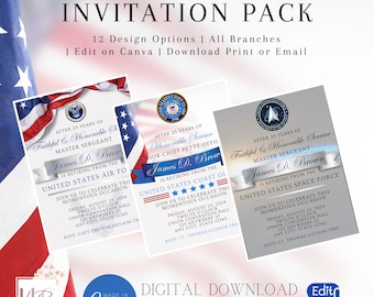 Military Retirement Invitation Pack