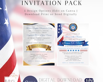 Coast Guard Retirement Invitation Pack