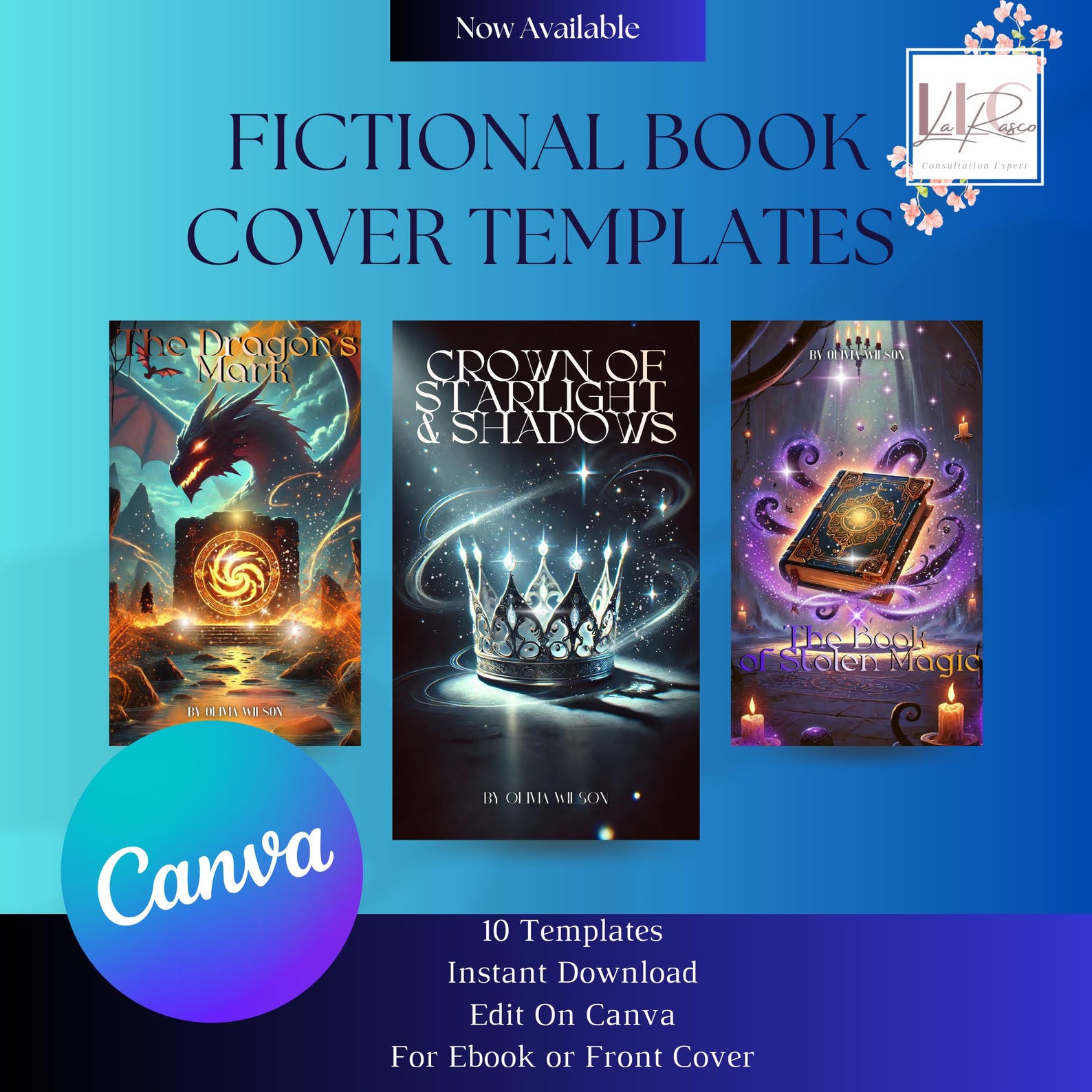 Fictional Book Cover Template: DIY Canva Front Cover (digital Download ...