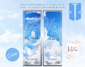 Sky Gatefold Funeral Program Template