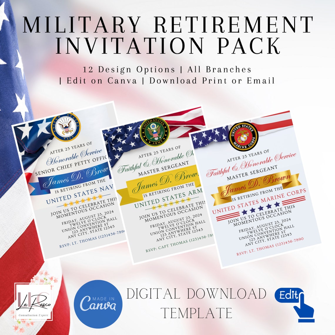 Asn Rda Invitation Military Retirement Invitation Pack - Etsy
