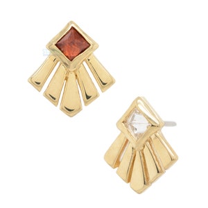 Tawapa threadless: "Aurora" Pin in Gold with Gemstone