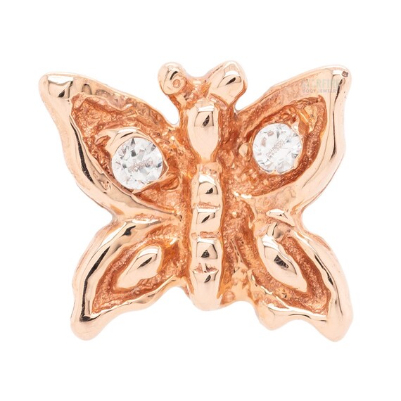 BVLA Butterfly in Gold With White Cz's on Flatback