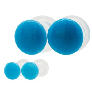 Gorilla Glass Color Front Plugs - Sky Blue