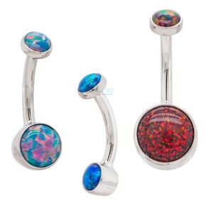 Anatometal Bezel-set Opal Navel Curves