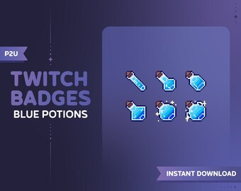 Blue Potion Badges Pixel Art Twitch Sub Badges/Bit Badges