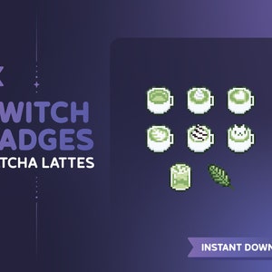 Matcha Latte Pixel Art Twitch Sub Badges/Bit Badges