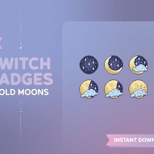 Gold Moon Twitch Sub Badges/Bit Badges