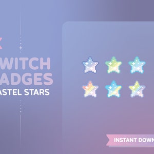 Pastel Star Twitch Sub Badges/Bit Badges