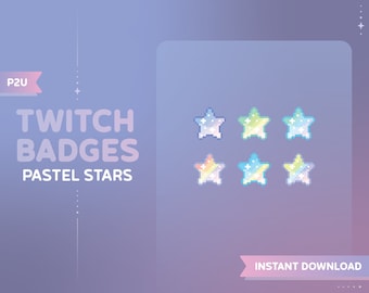 Pastel Star Twitch Sub Badges/Bit Badges