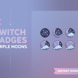 Purple Moon Twitch Sub Badges/Bit Badges