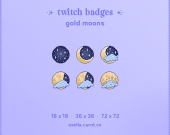 Gold Moon Twitch Sub/Bit Badges
