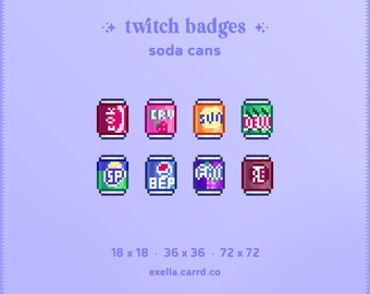 Soda Can Pixel Art Twitch Sub/Bit Badges