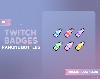 Ramune Bottle Pixel Art Twitch Sub Badges/Bit Badges