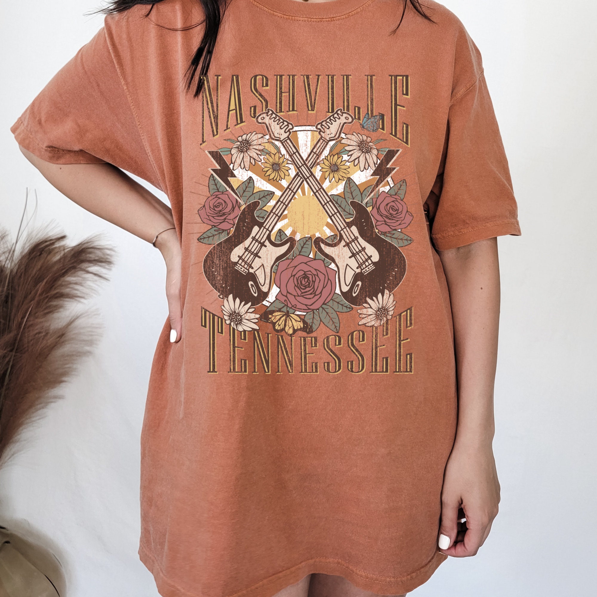 Discover Nashville Tennessee T-Shirt, Color Comfort Rock and Roll T-Shirt