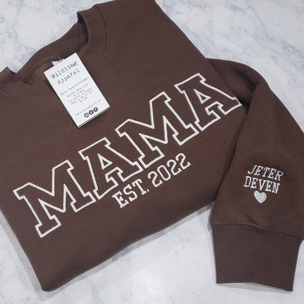 Mom Mom Embroidered Sweatshirt Etsy