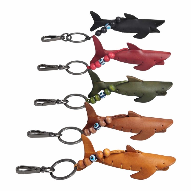 Baby Shark Keychain 5 Colors Leather / Handmade Key Chain Etsy