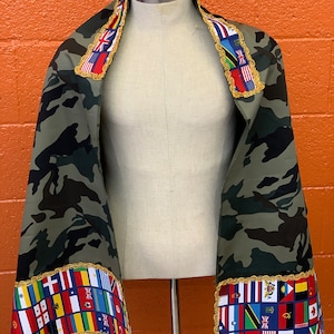 Custom Prayer Shawl w/ matching carry bag, machine embroidery of your choice (Made to Order)