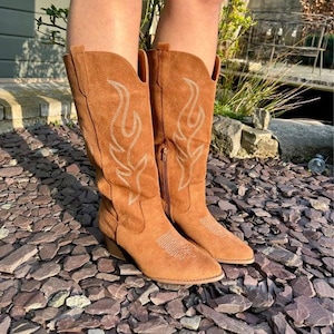 Brown cowboy boots