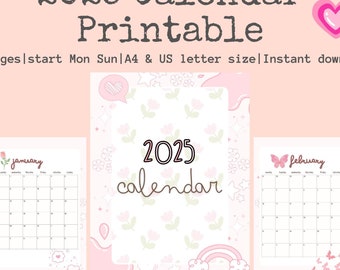 Pink Calendar 2025 Printable, Kids Calendar 2025, Printable Calendar, Calendar 2025, 2025 Calendar, Academic Calendar, Kids Monthly Planner