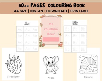 50+ Easy Workbook Trace Coloring Pages For Kids, Toddlers, Preschoolers Toddlers Coloring Book Simple Coloring Pages Homeschool Printable