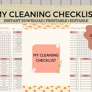 My Cleaning Checklist | Instant Download | PRINTABLE | EDITABLE ...