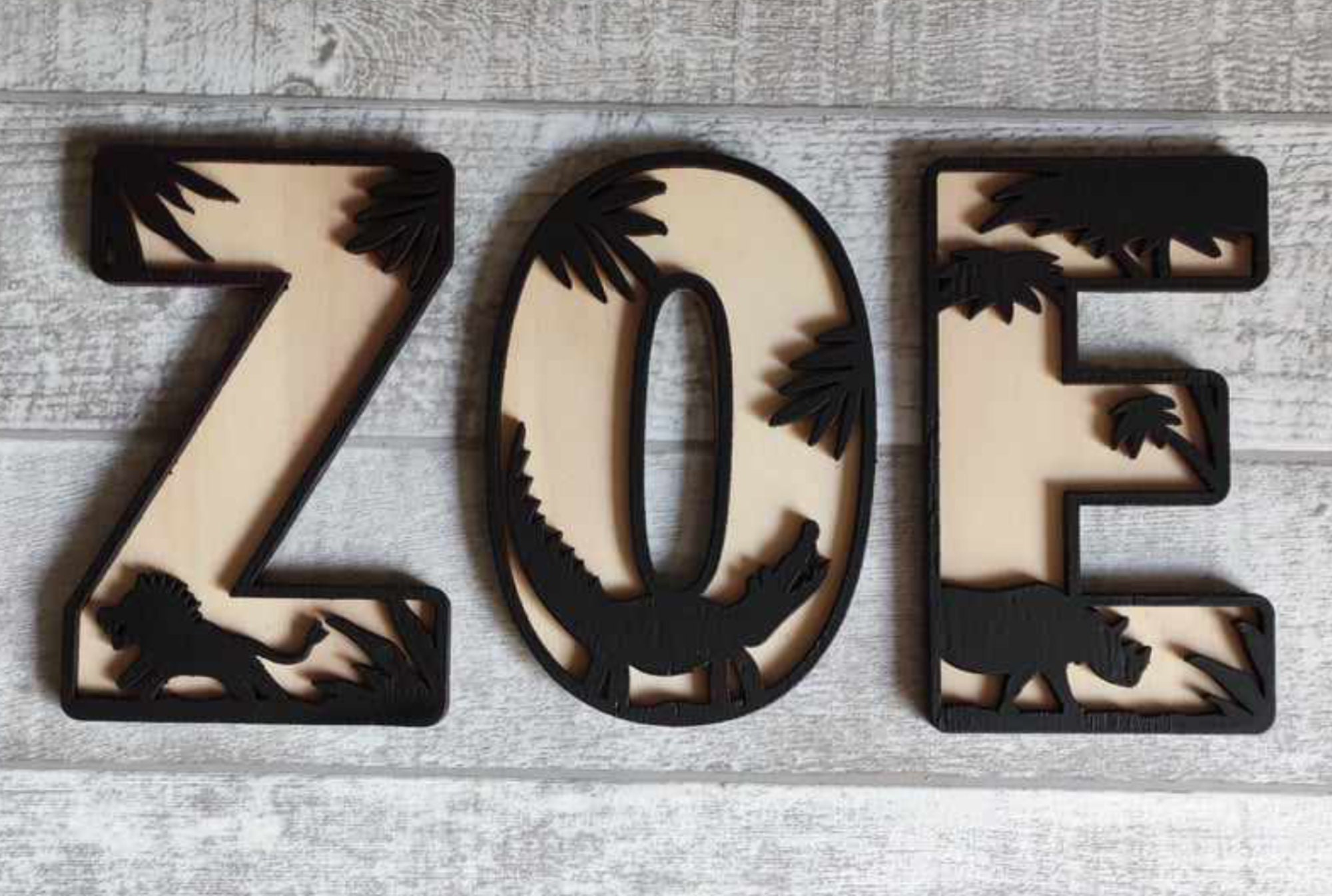 Jungle/safari Alphabet Letter With Background Child First Name ...