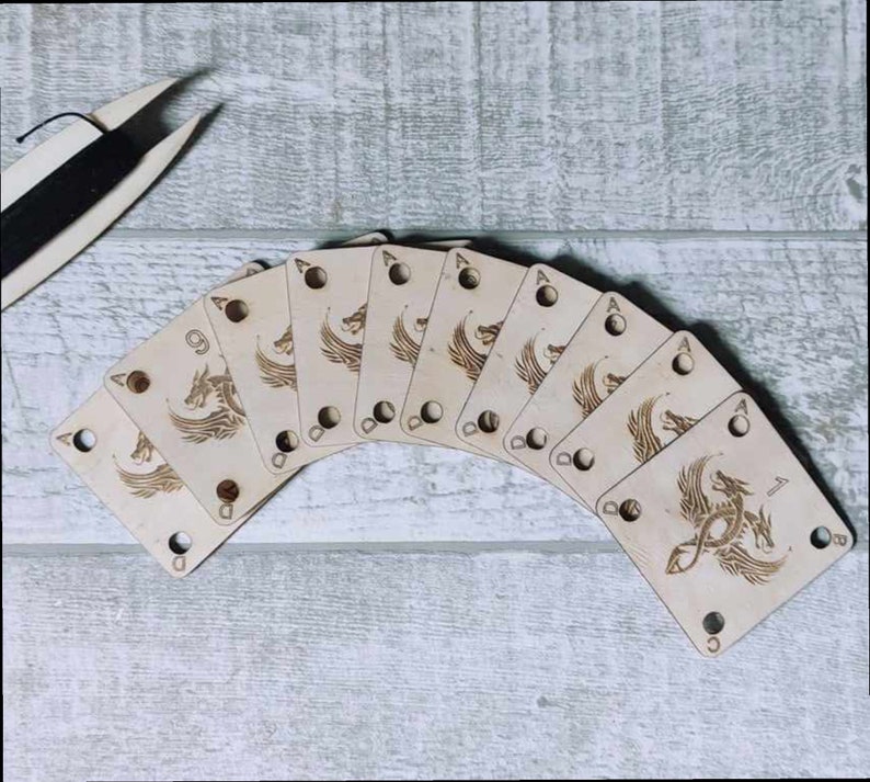 Weaving Cards Weaving Tablets Medieval Viking Art Weaving Reenactment Medieval Weaving Tool image 4