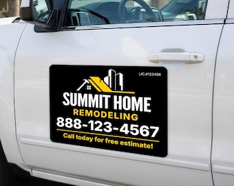 Custom Construction Car Door Magnets Set of 2, 18x24 Signs - DESIGN 2