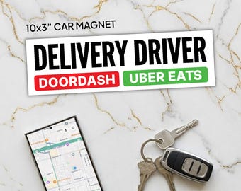 UberEats - DoorDash Food Delivery Driver 10x3" Car Magnet