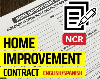 Home Improvement Contract (California) - NCR 6-page Form English OR Spanish (Pack of 10)