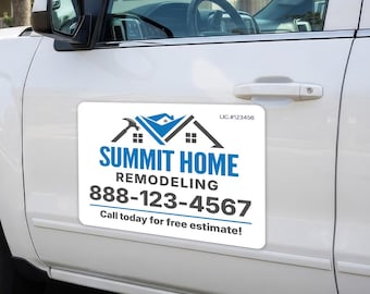 Custom Construction Car Door Magnets Set of 2, 18x24 Signs - DESIGN 4