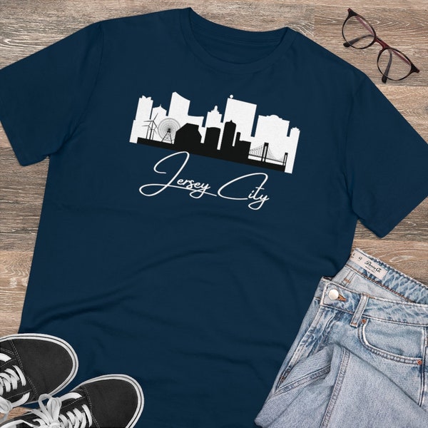 Jersey City Skyline Organic T-shirt // Unisex New Jersey Shirt