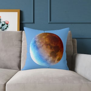 Eclipse Moon Polyester Pillow