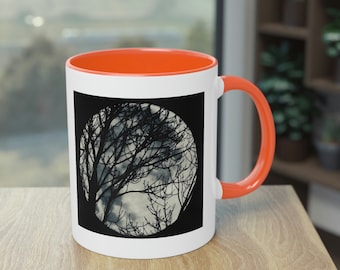 11oz - Two-Tone Moon Silhouette Coffee Mug