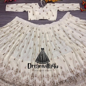 Beige Lehenga Choli For women indian Wedding Wear haldi Lengha choli Function Wear Bridesmaids Georgette lehenga Ready To Wear Ghagra Choli