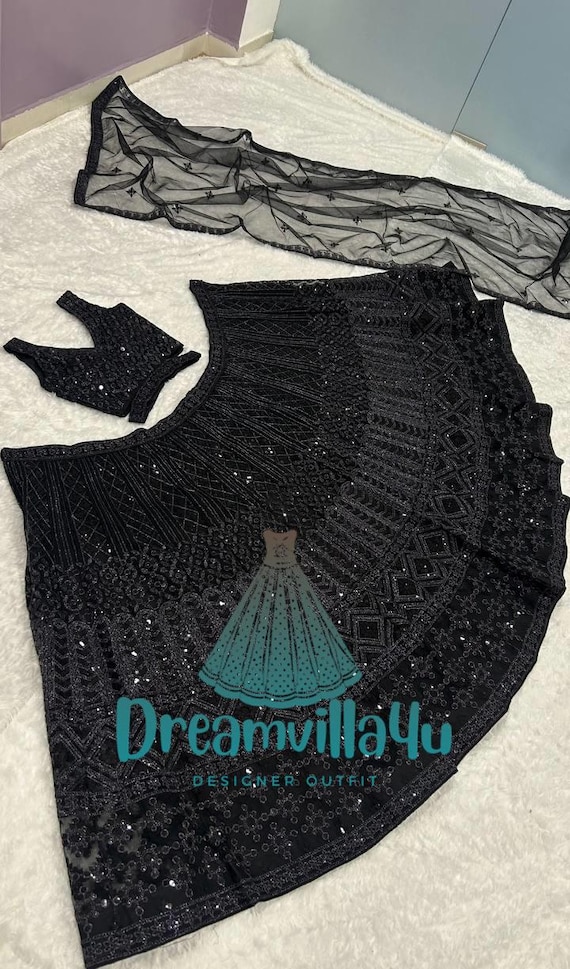 Black Lehenga Choli for Women indian Designer Wedding Wear Function Wear Party Wear Reception Wear Chaniya choli For Girls indian outfits